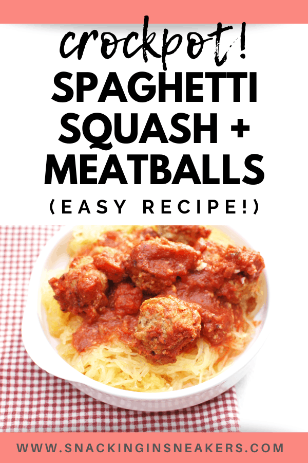 Crockpot Spaghetti Squash and Meatballs Snacking in Sneakers