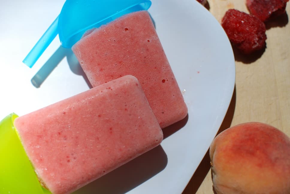 Peach Strawberry Popsicles