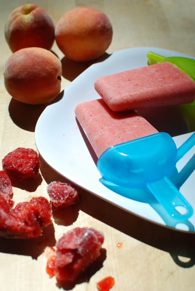 Strawberry Peach Popsicles