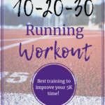A track starting line with a text overlay about 10-20-30 training