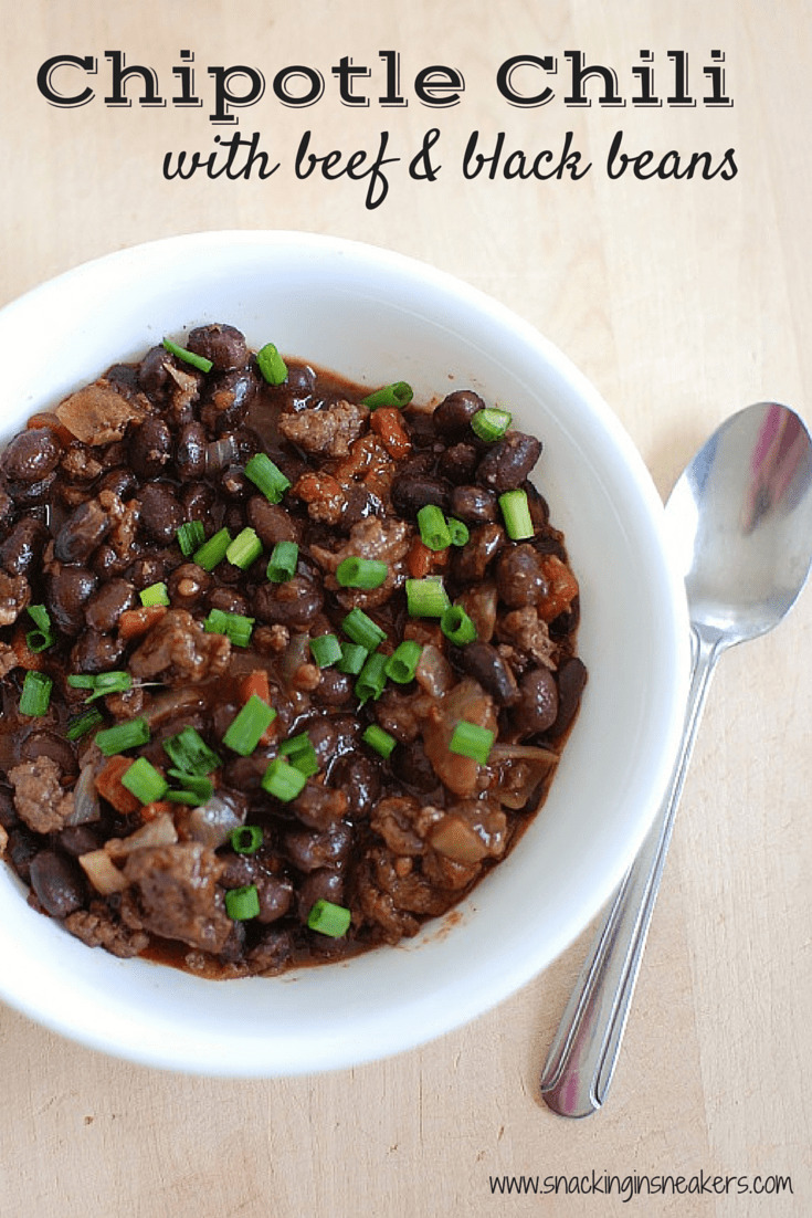 Chipotle Chili with Beef and Black Beans Snacking in Sneakers