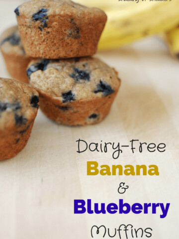 Easy Dairy Free Banana Muffins with Blueberries