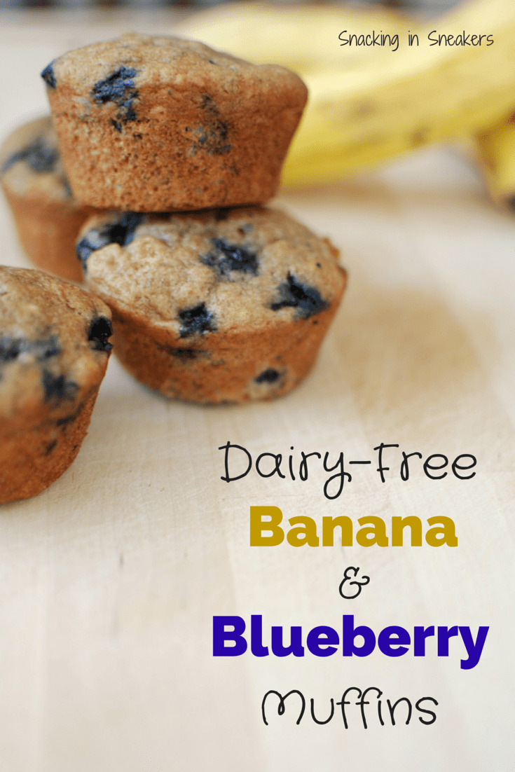 Easy Dairy Free Banana Muffins with Blueberries Snacking in Sneakers