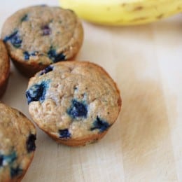 Easy Dairy Free Banana Muffins with Blueberries
