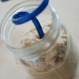 Peach Crisp Smoothie in a Mason Jar