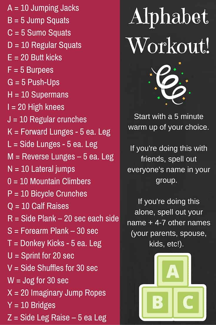 Spell Your Name Workout - What's Your Name? Fitness Activity Printable for  Kids