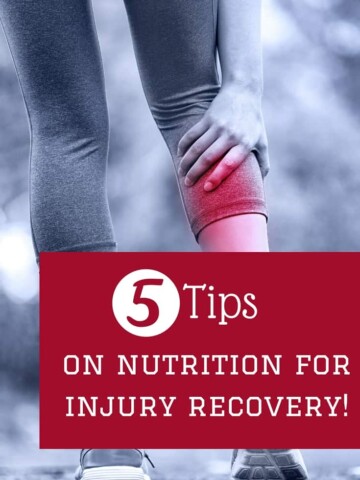 5 tips on nutrition for injury recovery. Great info for anyone struggling with a running or triathlon injury, or any other sport for that matter.