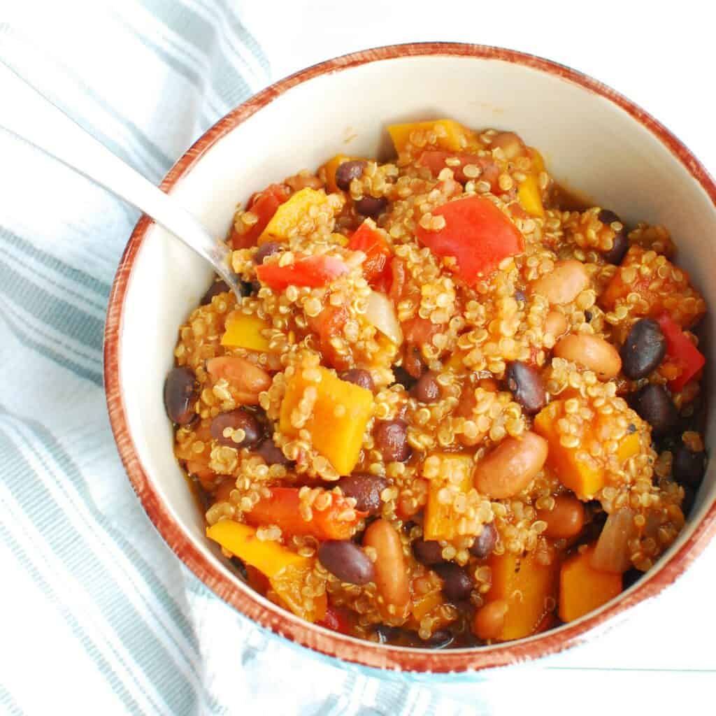 Butternut Squash Quinoa Chili Snacking in Sneakers