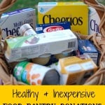 A basket of food pantry donations.