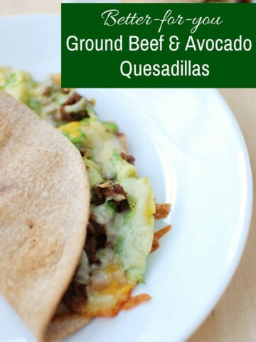 These ground beef quesadillas are perfect for that cheesy comfort food craving in the comfort of your own home. And at just over 400 calories a pop, they can fit in anyone's healthy diet!