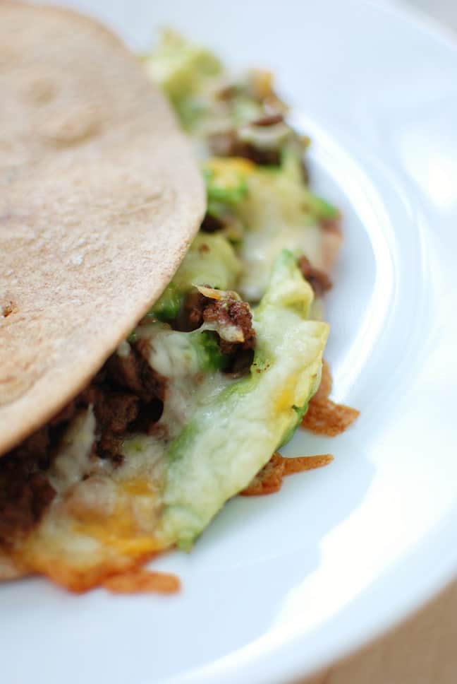 These ground beef quesadillas are perfect for that cheesy comfort food craving in the comfort of your own home. And at just over 400 calories a pop, they can fit in anyone's healthy diet!