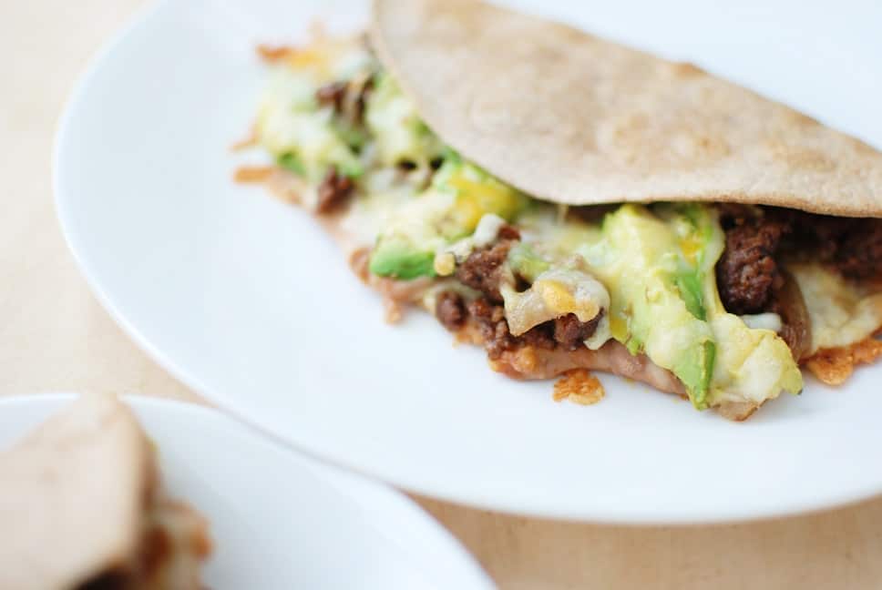 These ground beef quesadillas are perfect for that cheesy comfort food craving in the comfort of your own home. And at just over 400 calories a pop, they can fit in anyone's healthy diet!