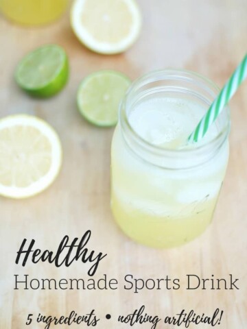 This homemade sports drink is perfect for runners, triathletes, or any athlete! Just 5 ingredients and has fluid, carbs & electrolytes to hydrate you during long workouts.