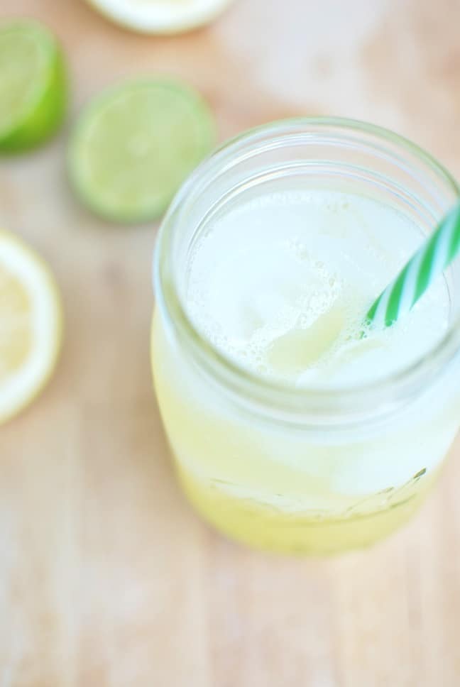 Homemade sports drink in a mason jar