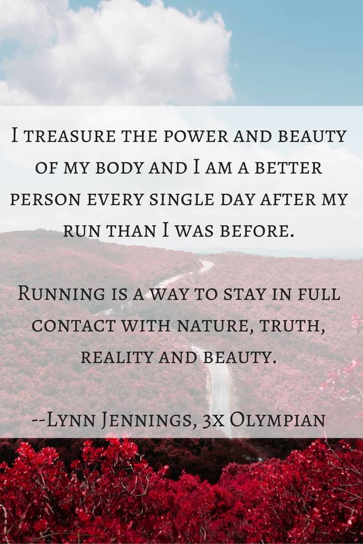 I love these words of wisdom from Olympic runner Lynn Jennings. Such powerful motivation & fitness inspiration for runners! 