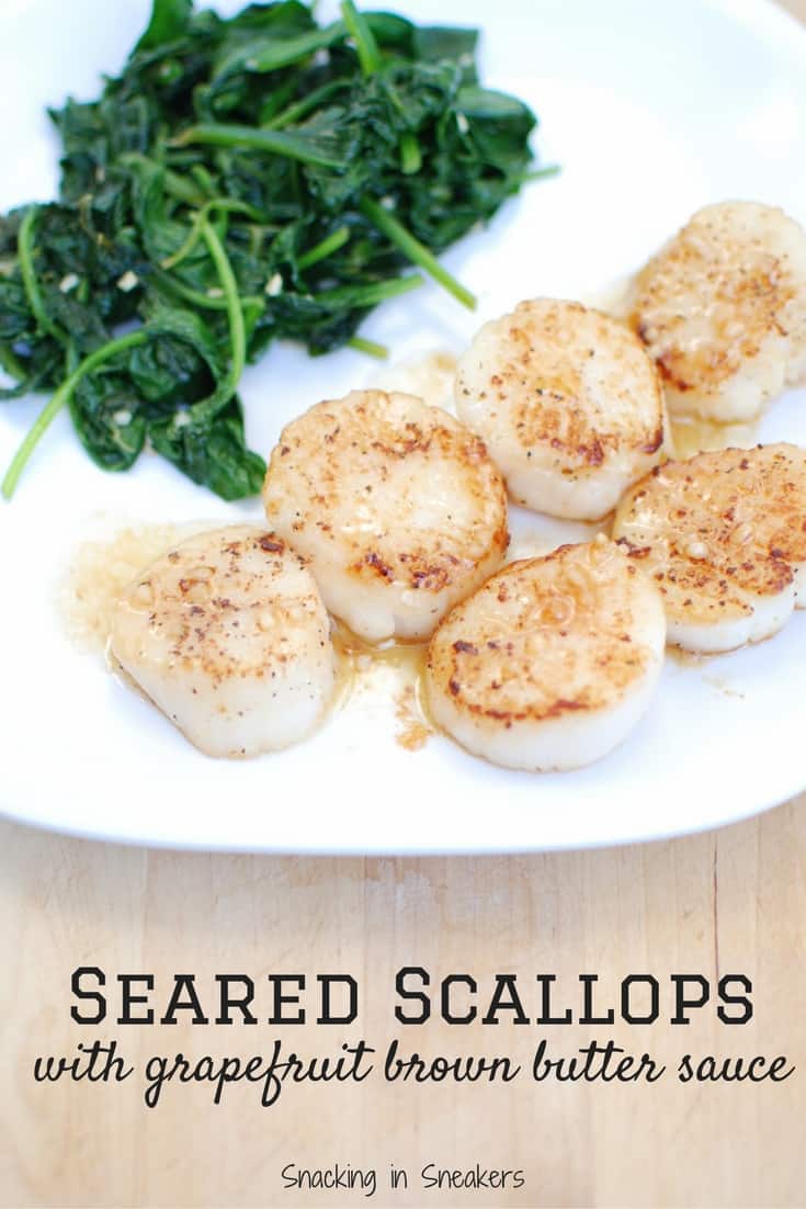 Seared Scallops with Grapefruit Brown Butter Sauce (Just 5 Ingredients