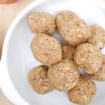 These no bake apple peanut butter energy bites are a lovely healthy snack! The recipe is super easy to make with only 6 ingredients. It’s as simple as mixing in the food processor, rolling into balls, & refrigerating!