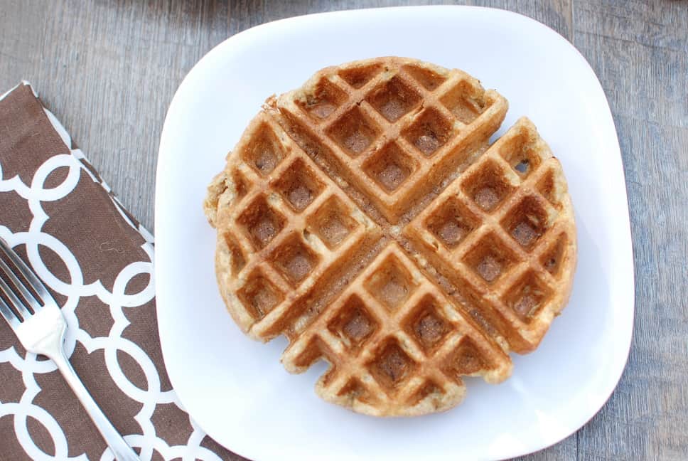 These acorn squash waffles are a perfect family breakfast on a cold winter morning! They’re healthier than most waffle recipes since they’re whole grain and contain a vegetable – plus they are easy to whip up quickly.