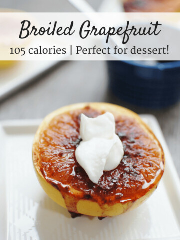 For just 100 calories, this broiled grapefruit makes an amazing healthy dessert! It packs in Vitamins A and C, and topping it with a dollop of greek yogurt helps add protein and calcium to the dish.