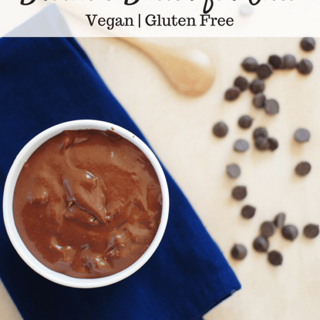Healthy Brownie Batter for One {Gluten Free & Vegan} Snacking in Sneakers
