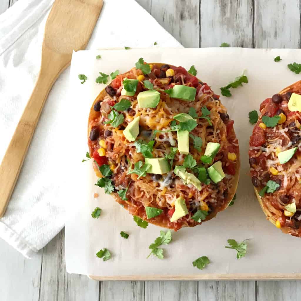 Southwestern style stuffed spaghetti squash