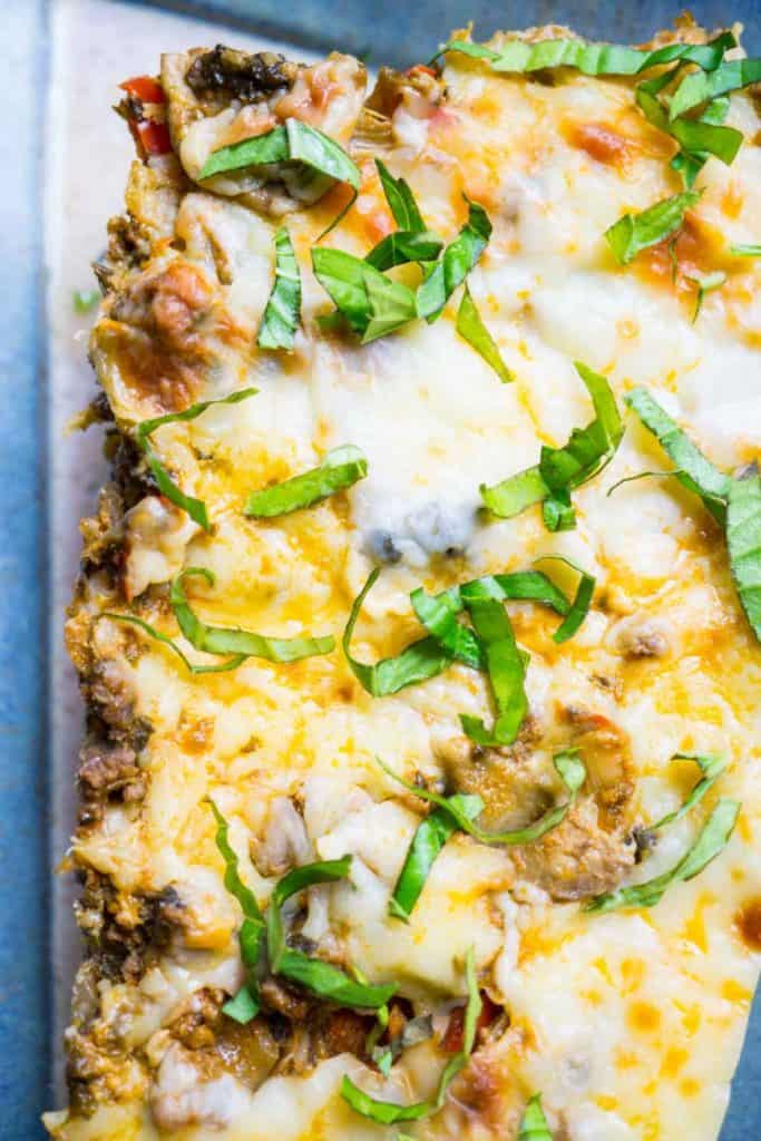 Three cheese spaghetti squash lasagna makes a great alternative to regular pasta noodles!