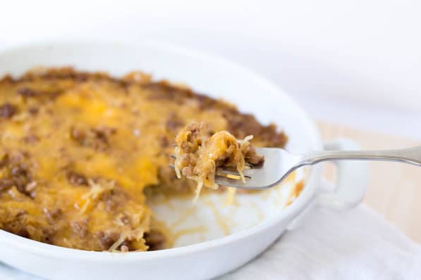 This cheeseburger casserole is an awesome healthy spaghetti squash recipe!