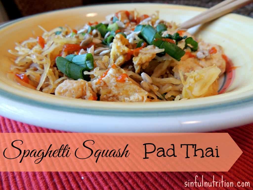 Vegetarian spaghetti squash pad thai