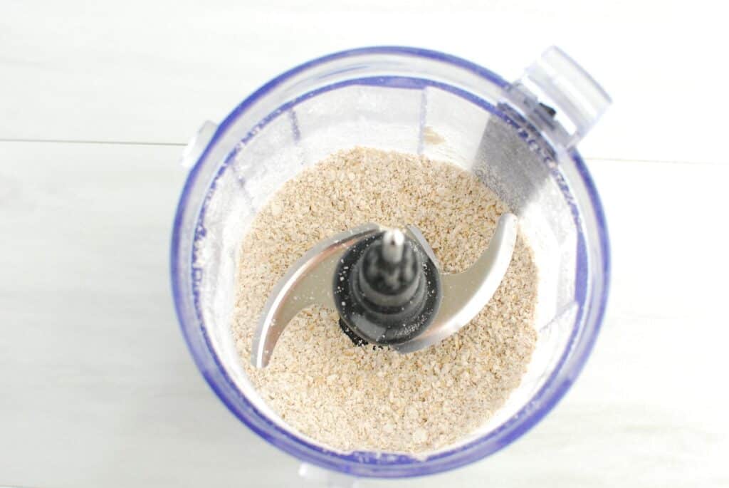 Pulsed oats in a food processor.