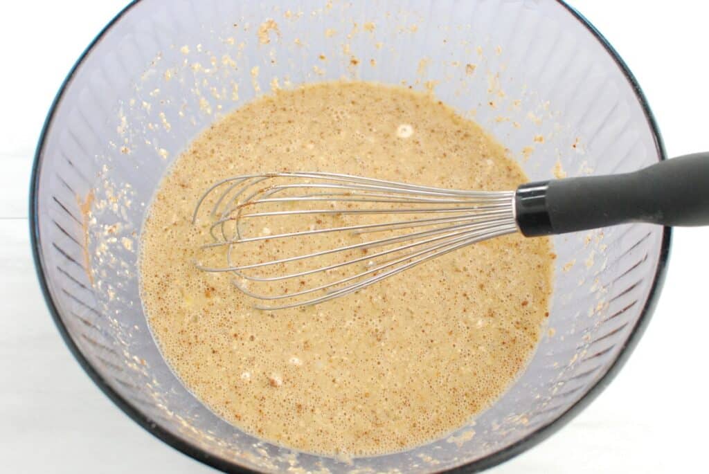 Pancake batter in a bowl.