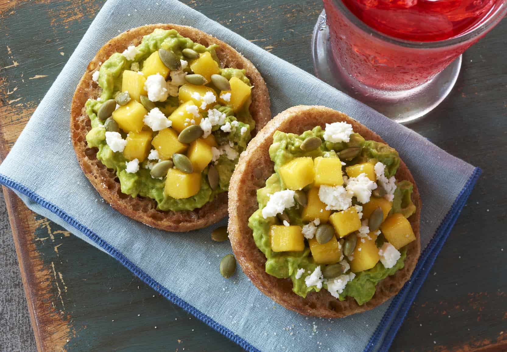 Mango Avocado English Muffin Toast is a tasty and healthy lunch or breakfast option!