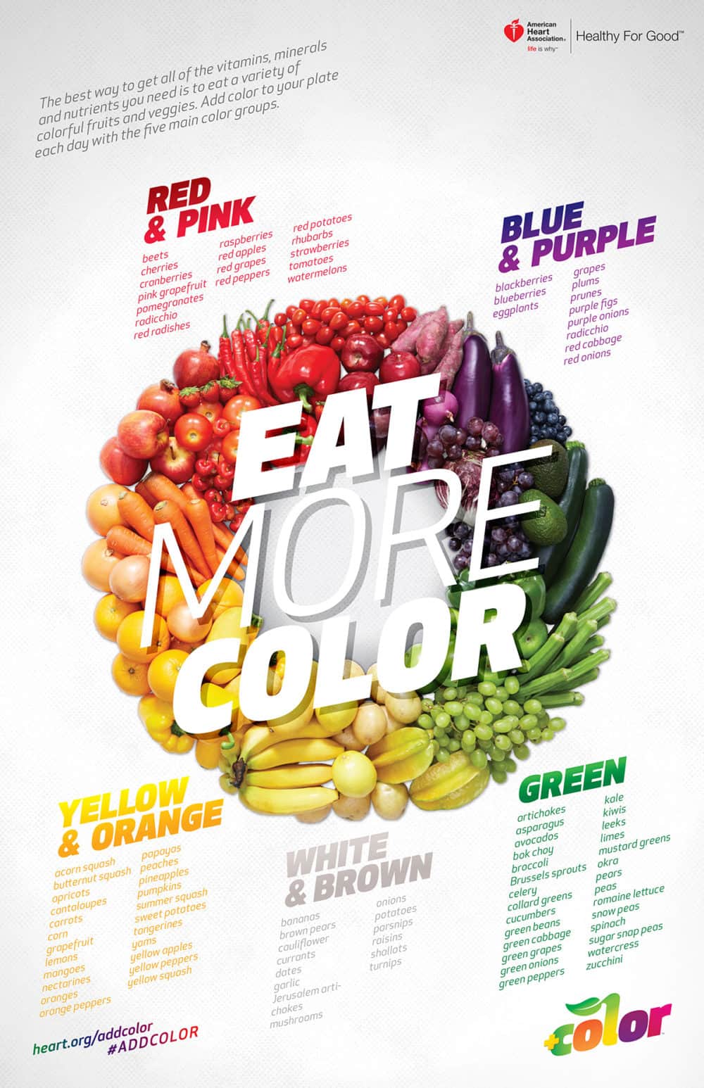 Add more colorful fruits and vegetables to any runners diet for better nutrition! This infographic has great ideas.