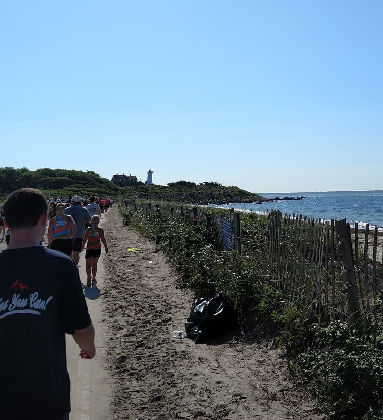 Falmouth Road Race Lighthouse on Course