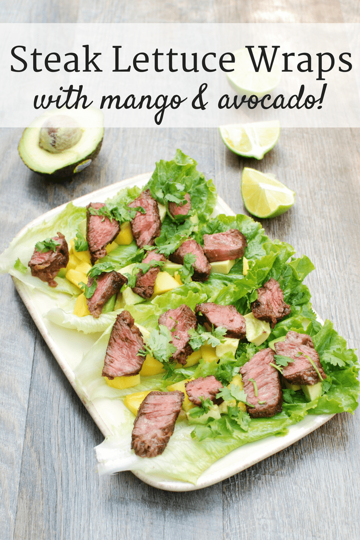 Steak Lettuce Wraps with Mango and Avocado Snacking in Sneakers