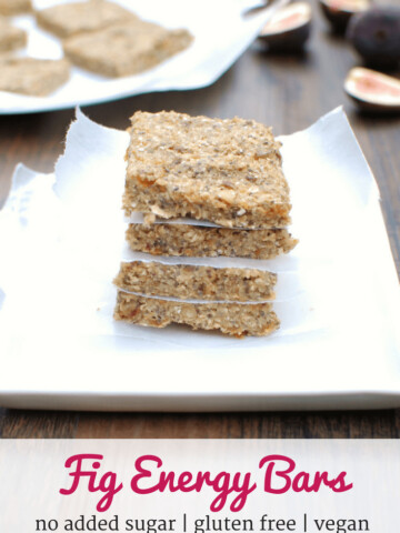 These fig energy bars are a great make ahead snack! Just 7 clean, whole food ingredients and no added sugar.