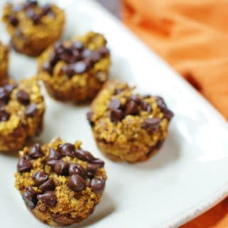 Healthy pumpkin baked oatmeal cups are great to make ahead, freeze, and heat up on cool fall mornings!
