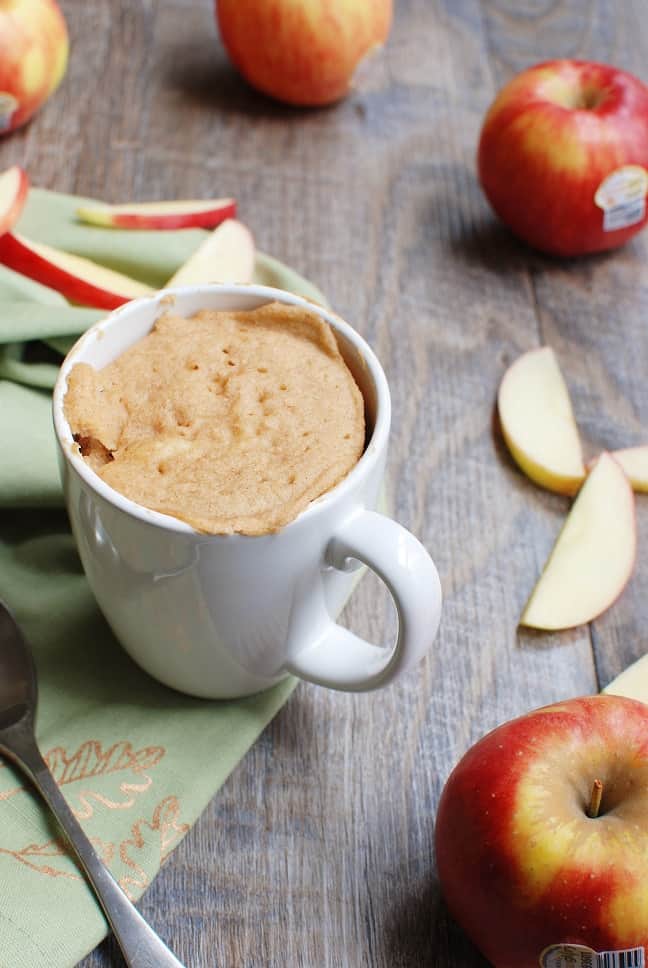 Apple Mug Cake Quick and Delicious! - Snacking in Sneakers