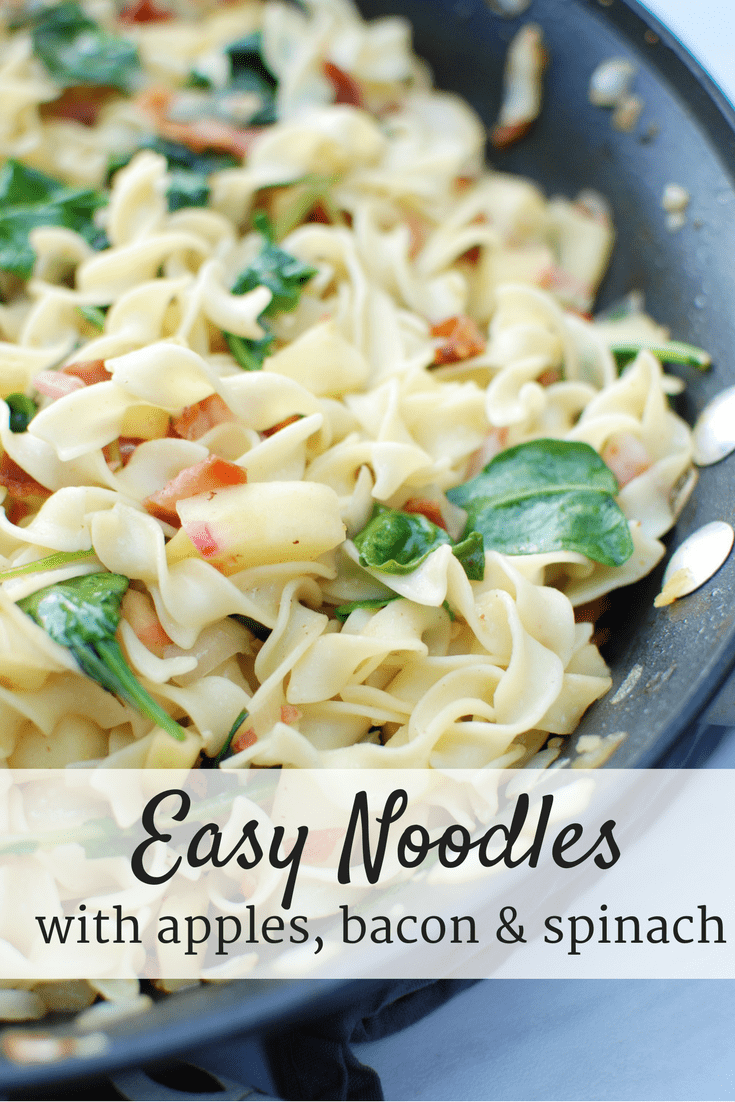 Noodles with Bacon, Apples & Spinach {+ More Easy Noodle Recipes!}