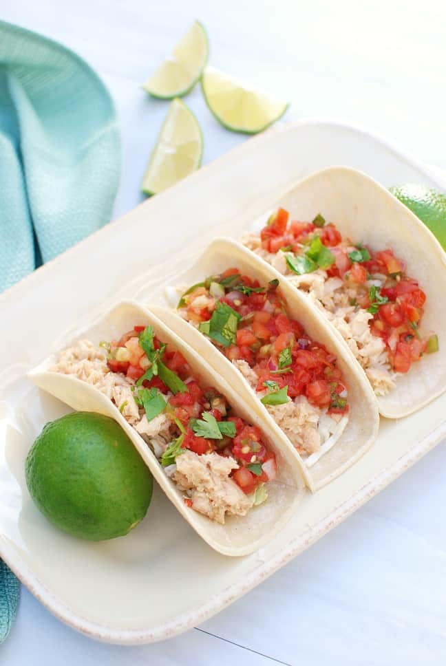 These salmon fish tacos are an easy StarKist salmon pouch recipe!