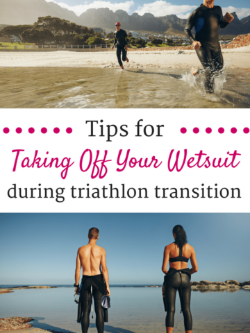If you’re training for a triathlon, you may be interested in these tips about the best way to remove your wetsuit during the transition from swim to bike.