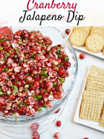This cranberry jalapeno dip is a festive Christmas recipe that makes a perfect appetizer for your holiday parties!