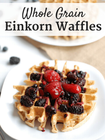 Break out the waffle iron and whip up these tasty einkorn waffles - a perfect wholesome treat for a family breakfast or brunch!