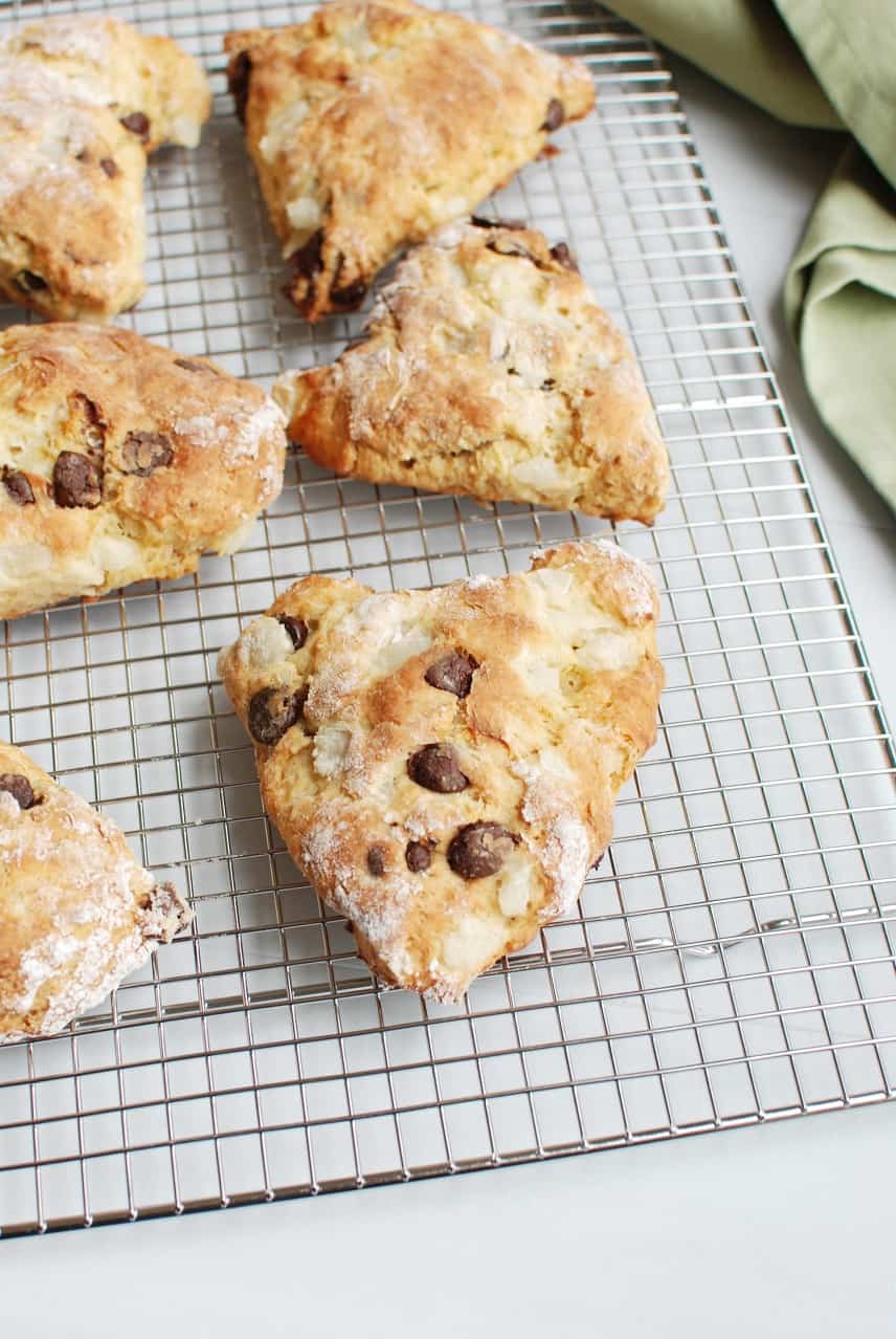 Pear and chocolate scones are a delicious wintertime treat that’s easy to whip up quickly on the weekend!