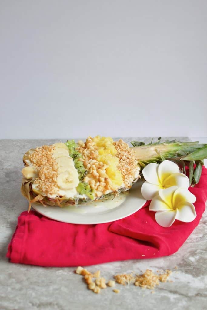 Pineapple smoothie bowl with coconut