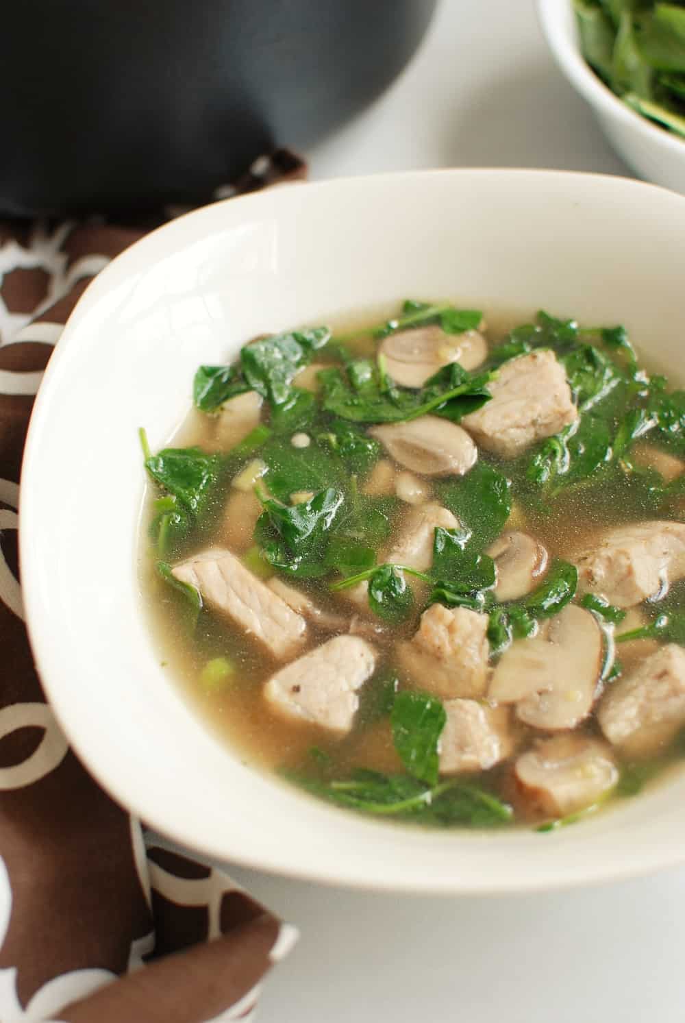 Bowl of pork watercress soup