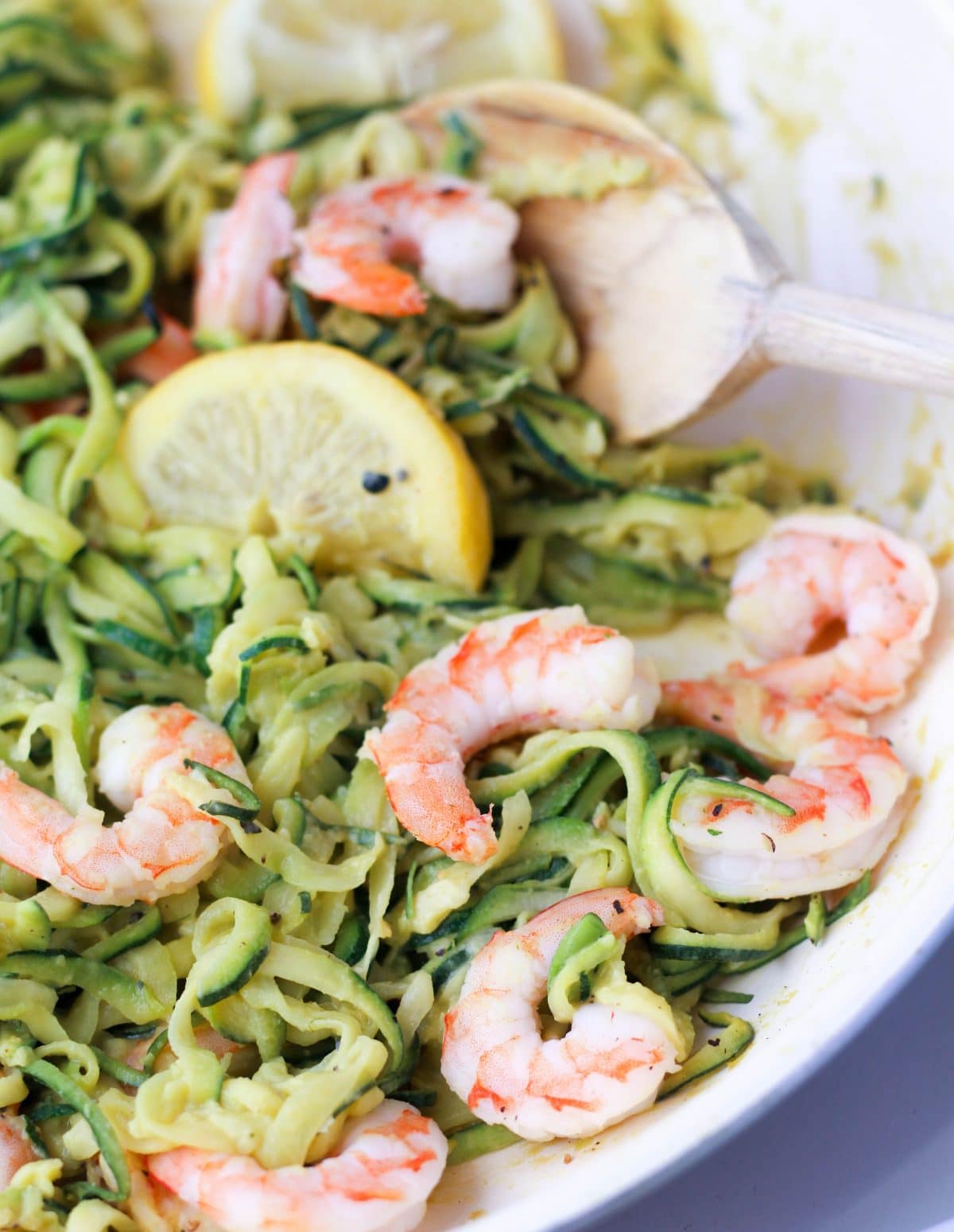 Zoodles with Creamy Lemon Shrimp