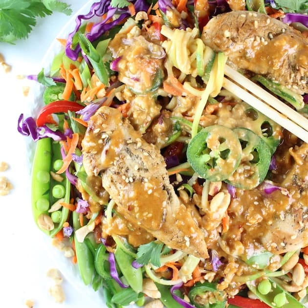 Chicken Satay Zoodle Salad 