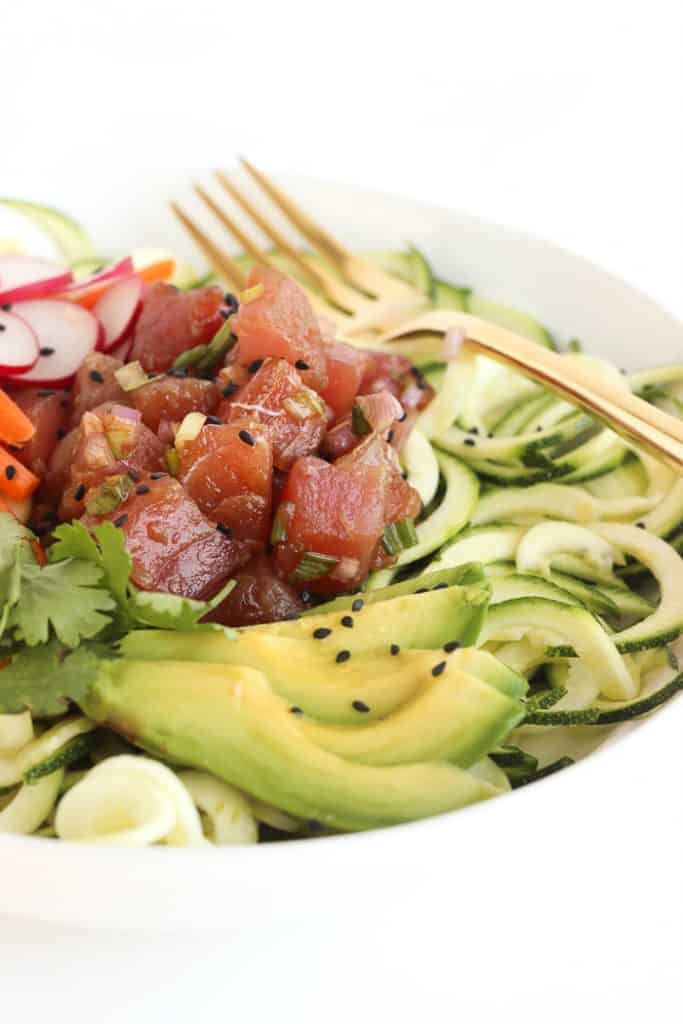 Zucchini Noodle Poke Bowl