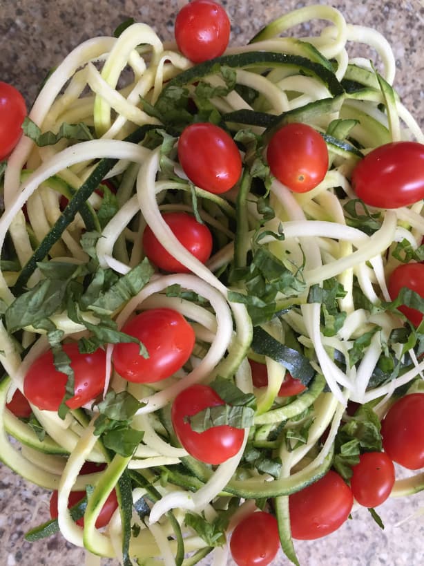 Zoodle Basil Tomato Salad 