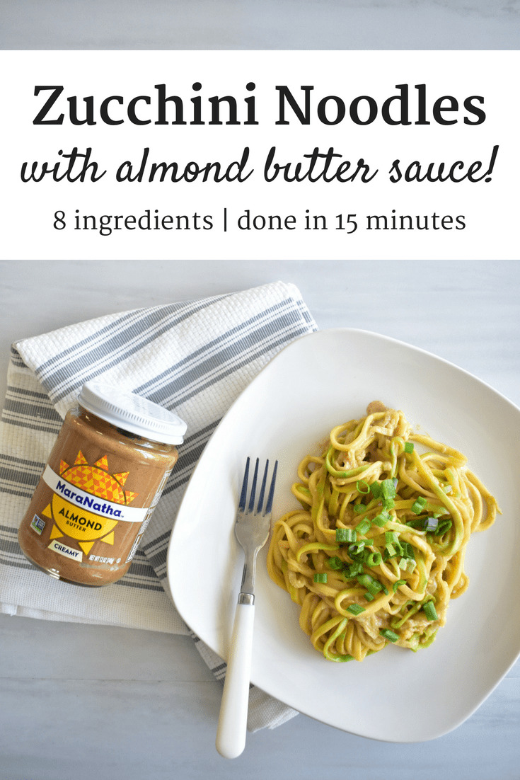 Zucchini Noodles with Almond Butter Sauce! Snacking in Sneakers